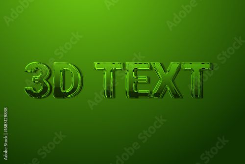 Green Glass 3D Text Effect – Editable Modern Typography Style for Design Projects