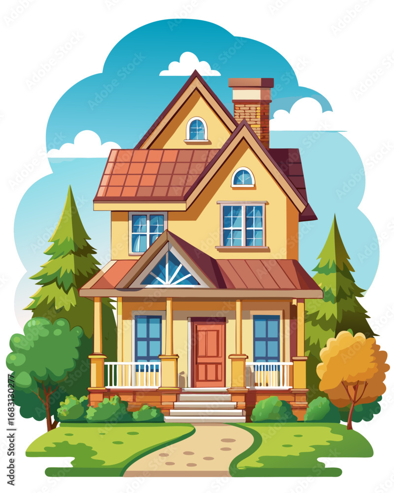 Fototapeta premium House, white background