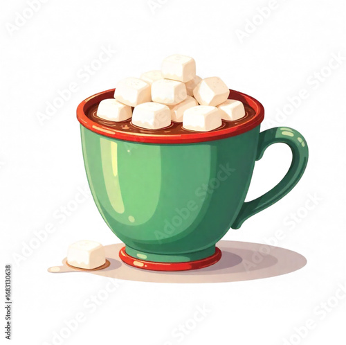 Christmas coffee cup with marshmallows