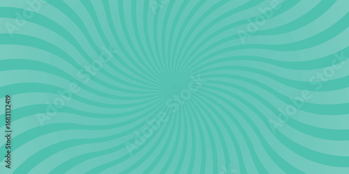 Radiant swirling pattern in teal green illustrating motion and energy ideal for retro and modern visual projects
