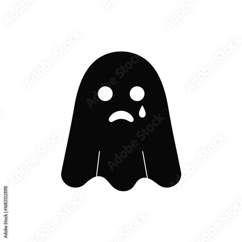 Black ghost crying with tear emotion