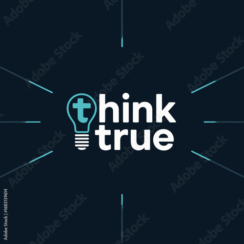 Creative lightbulb logo with a christian cross inside symbolizing innovation inspiration and faith in a dark blue background with radiating lines