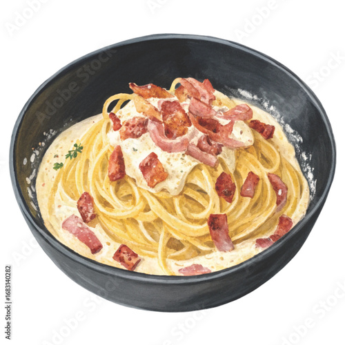 Watercolor illustration of Food japanese