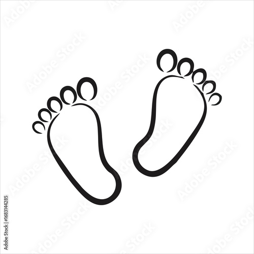 foot print icon isolated on white background from baby shower collection. trendy foot print icons and modern foot print symbols for logos, web, apps, UI. simple print foot sign icon.