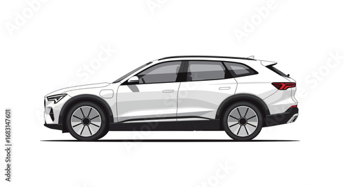 Sleek and Modern White Electric SUV with Stylized Design Elements