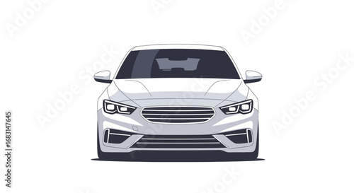 Sleek automotive design showcasing a modern car front view illustration
