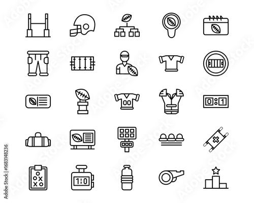 Rugby Line Icons