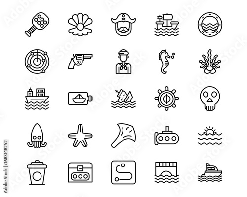 Ocean Line Icons