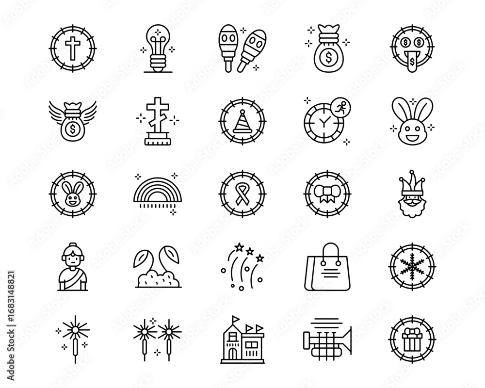Fototapeta premium Carnival Vector Icons