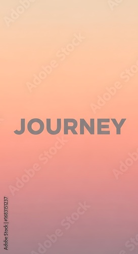 Inspirational 'Journey' word art against a vibrant gradient backdrop, perfect for motivational content and personal development projects