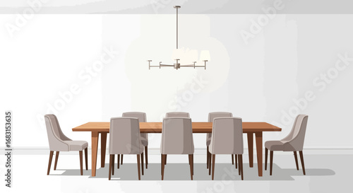 Elegant dining room scene, a gathering place for friends and family