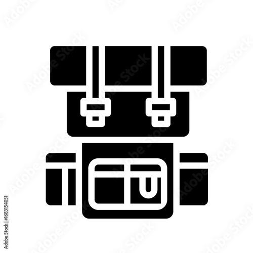 climbing ransel glyph icon