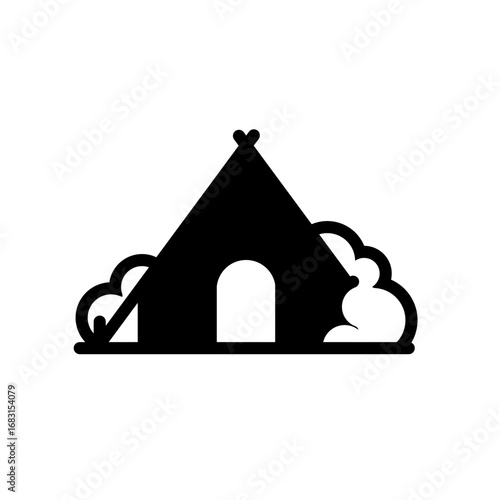 tend camping glyph icon