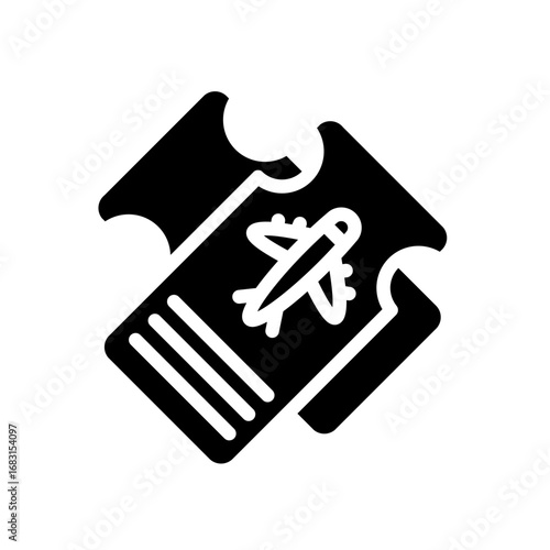 flight travel ticket glyph icon