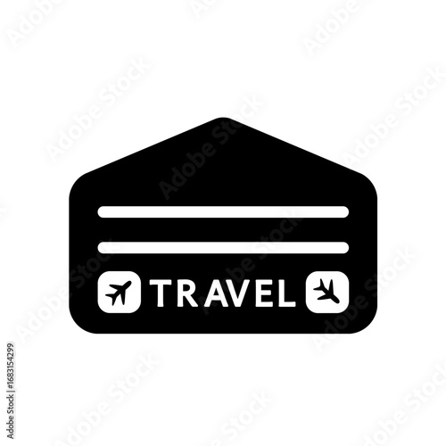 travel ticket flight glyph icon