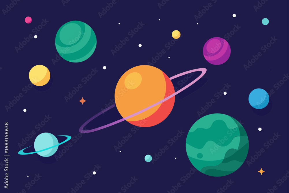 Fototapeta premium a celestial alignment of planets and stars in a co