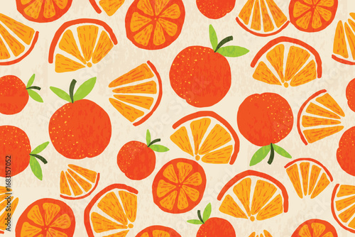 Orange doodle pattern for background, cover, wrapper, etc.
