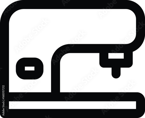 A simple and modern line icon of a sewing machine