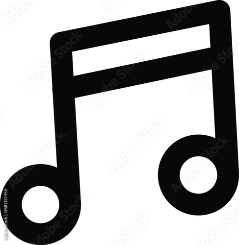 A line icon of a music note