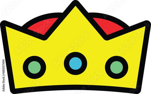 A simple line icon of a king's crown
