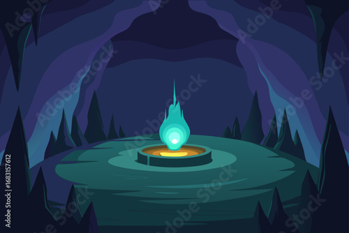 a mysterious and glowing energy source deep within