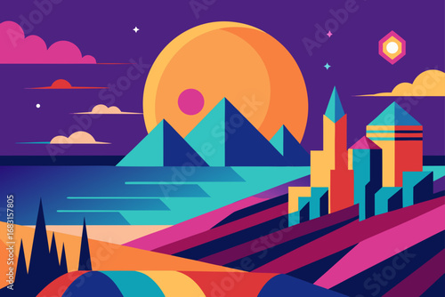a vibrant and abstract representation of a digital