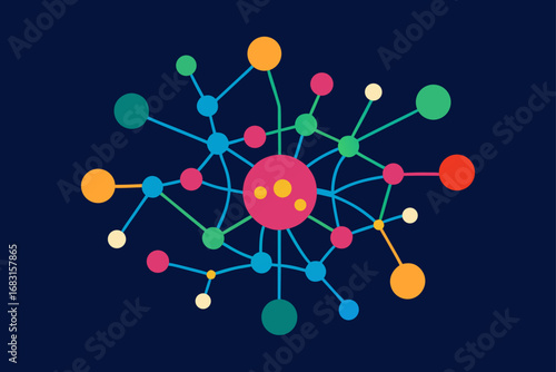 a vibrant and abstract representation of neural ne