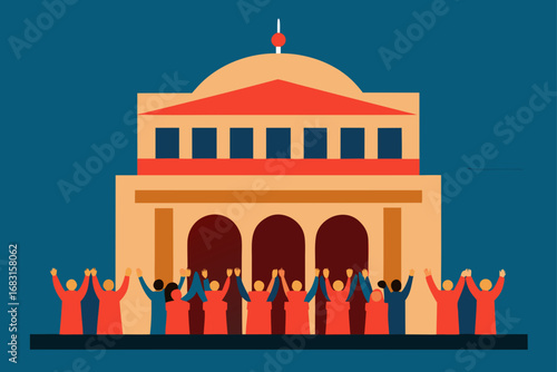 a grand and elegant opera house with an audience a