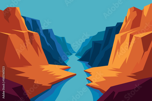 canyonlands with a deep gorge  a powerful river  a