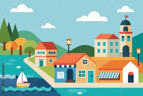 coastal village with a charming main street  local