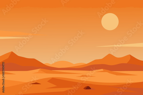 arid desert with a vast  empty expanse and distant