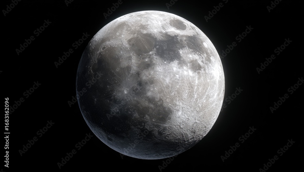 Obraz premium Full moon, detailed surface texture