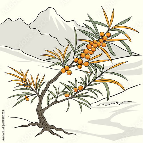 vector illustration of an autumn tree