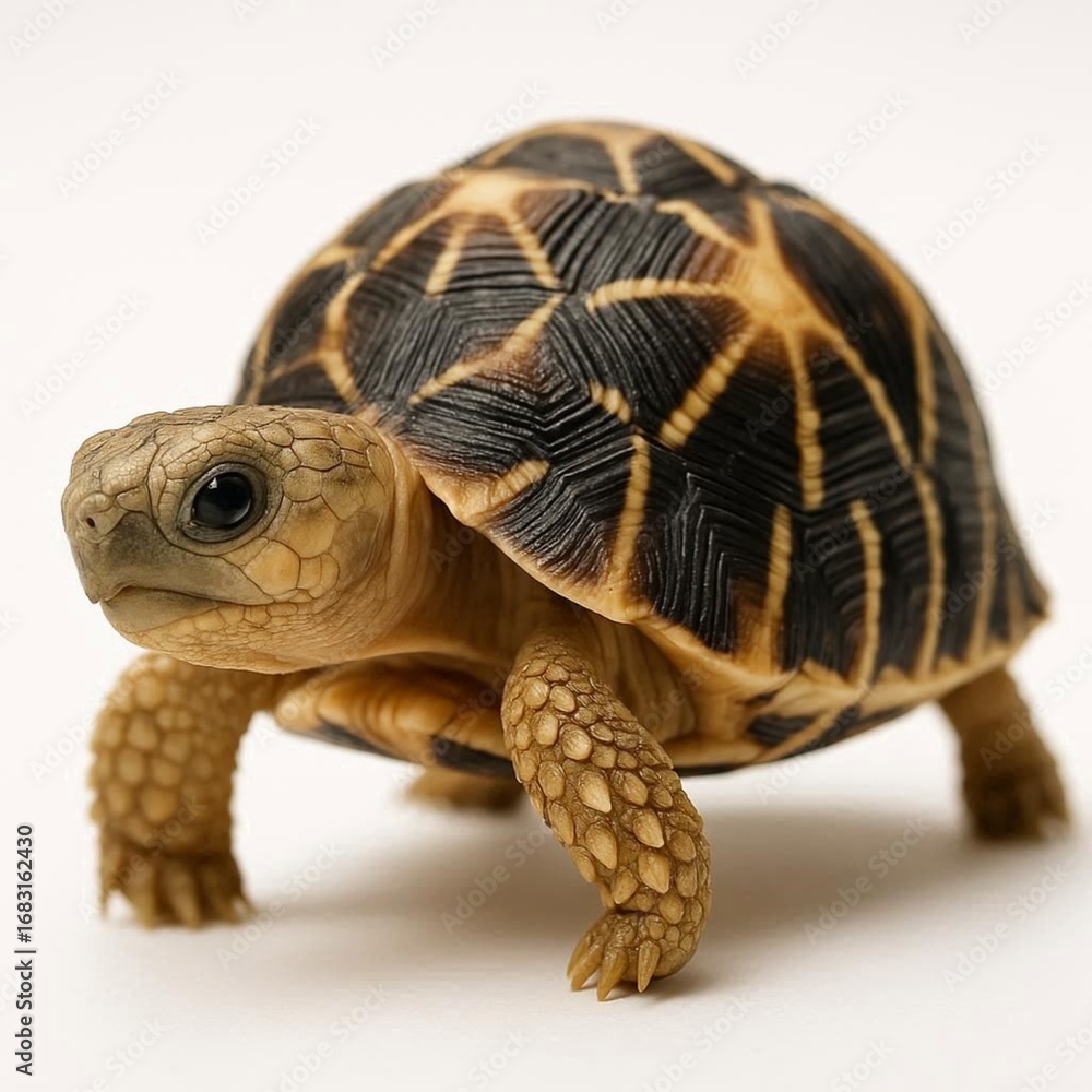 Fototapeta premium Baby tortoise on white background