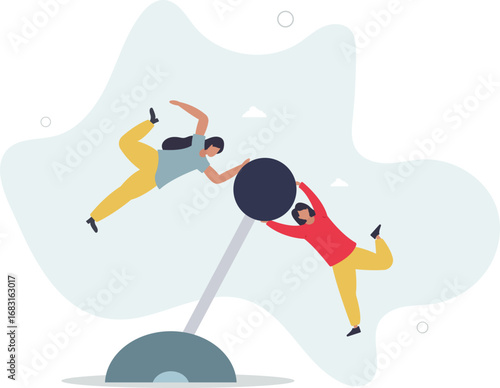 Paradigm shift technology to new business level, control or shifting speed for company growth, transformation and disruption concept.life and employment of people.