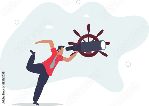 Business leadership and visionary to lead company success, career direction or work achievement concept.life and employment of people.