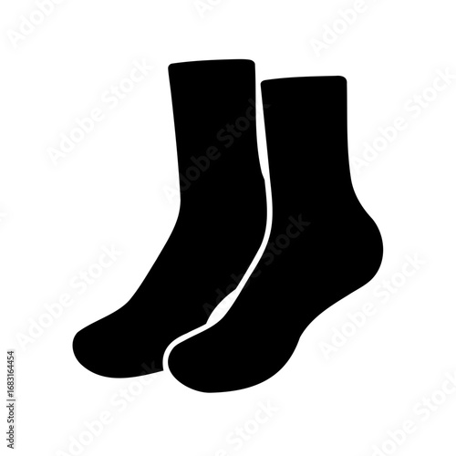 Pair of black socks, textile covering for feet and ankles image