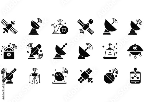 set of icons satelite
