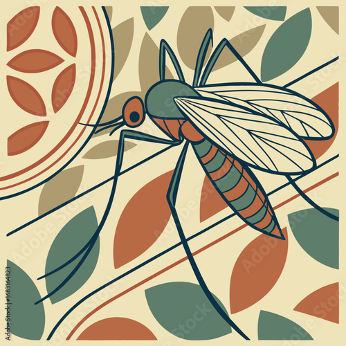 seamless pattern leaves with bee