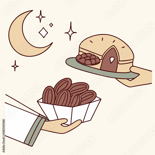 vector illustration of cake with chocolate