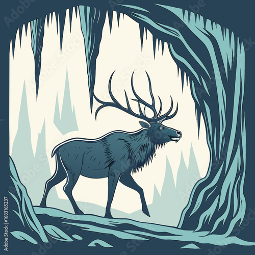 vector art on of the deer 