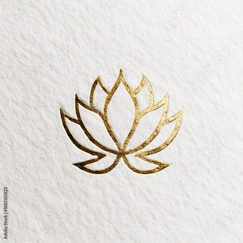 Minimal lotus flower design clean white background Zen inspired simplicity for meditation and wellness themes