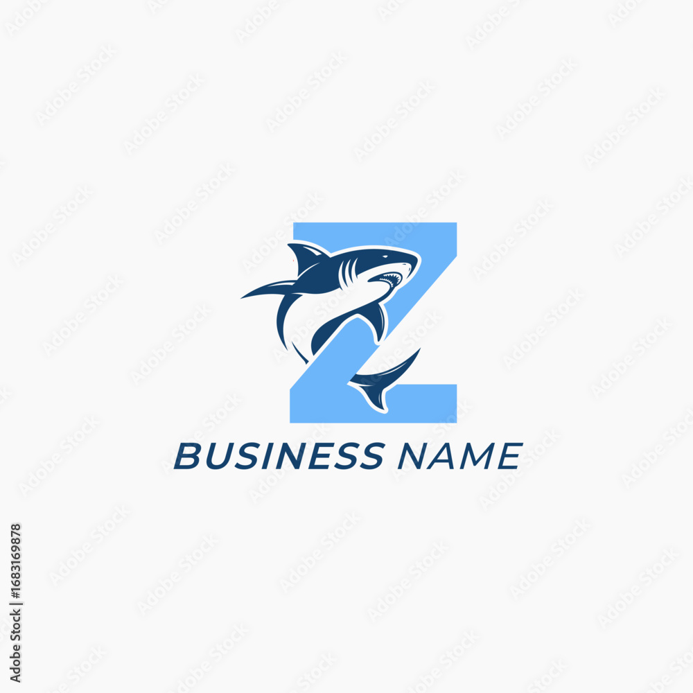 Fototapeta premium design logo creative letter Z and shark