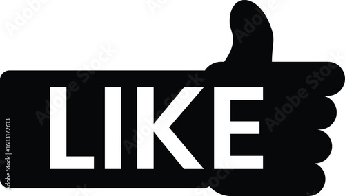 Thumbs Up Like Button Icon | Social Media Approval Graphic