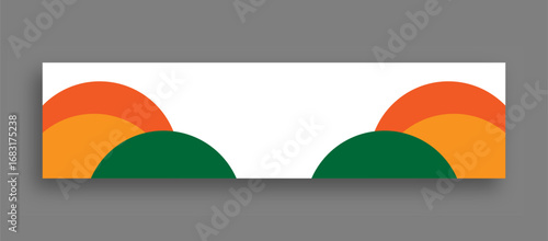 abstract orange and green element white background horizontal linkedin banner design