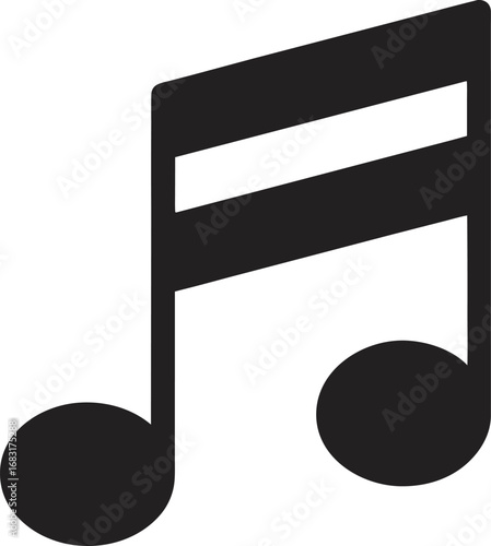 Musical note icons on a white background, symbolizing melody and sound