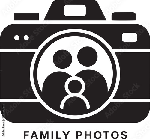 Family Photos Camera Icon Representing Photography, Memories, and Cherished Moments