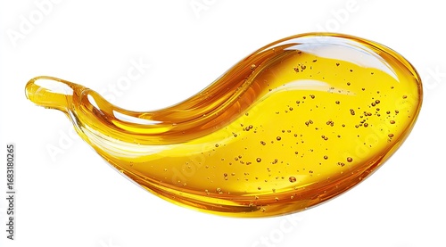 Golden liquid splash, smooth and glossy