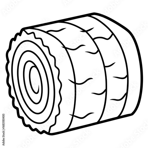 Minimalist line art of a single hay bale