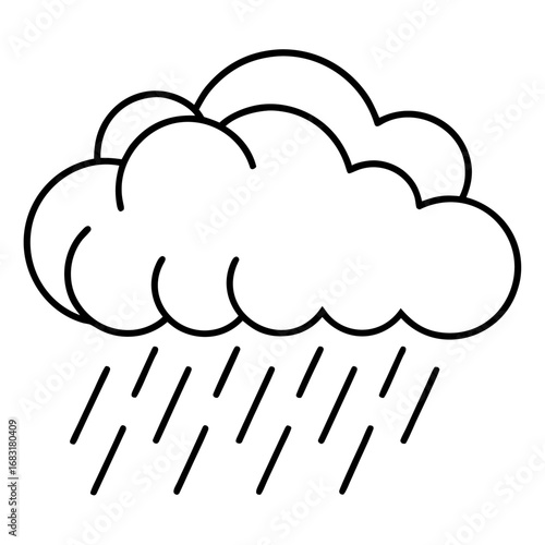 Minimalist rain cloud line art design